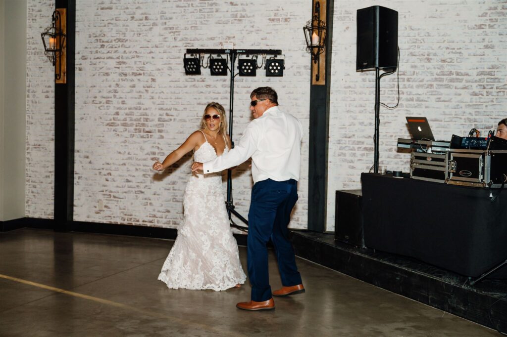 fun father daughter dance at wedding
