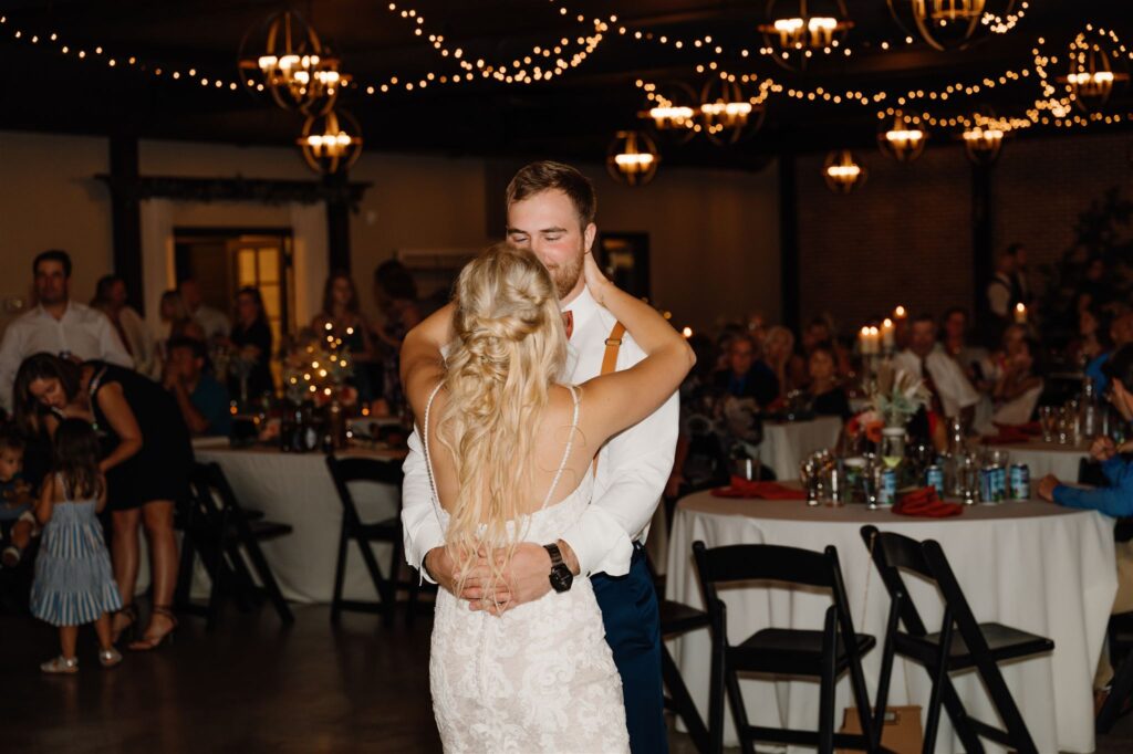 bride and groom first dance at bluebelle event venue