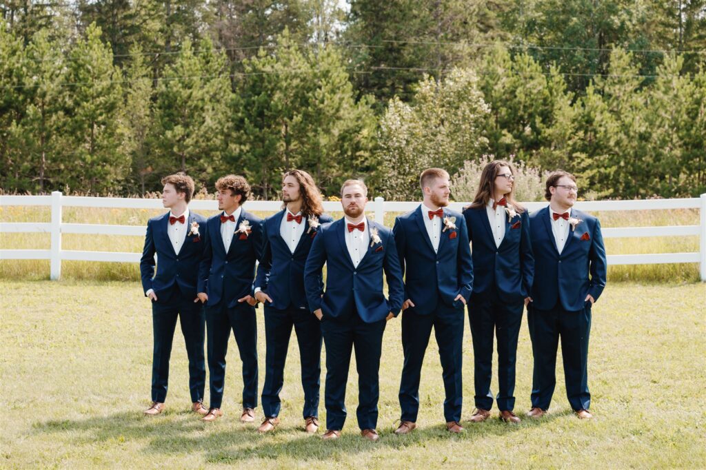groom and groomsmen, groomsmen blue suits