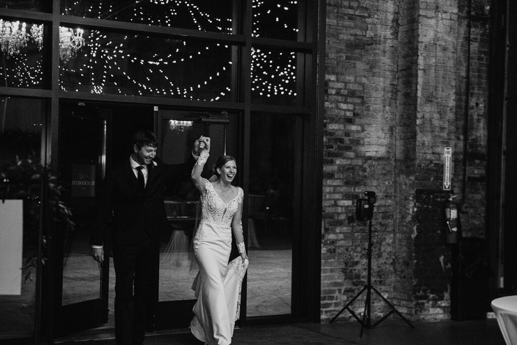 Bride and groom reception entrance
