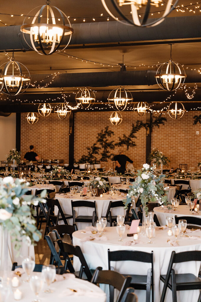 rustic elegant wedding table set up