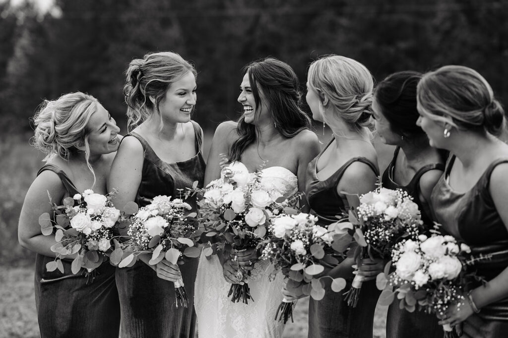 bride and bridesmaids