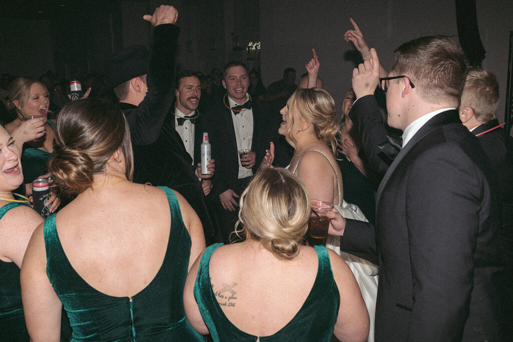 fun reception dancing at the Aisling
