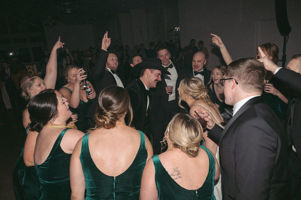 fun reception dancing at the Aisling