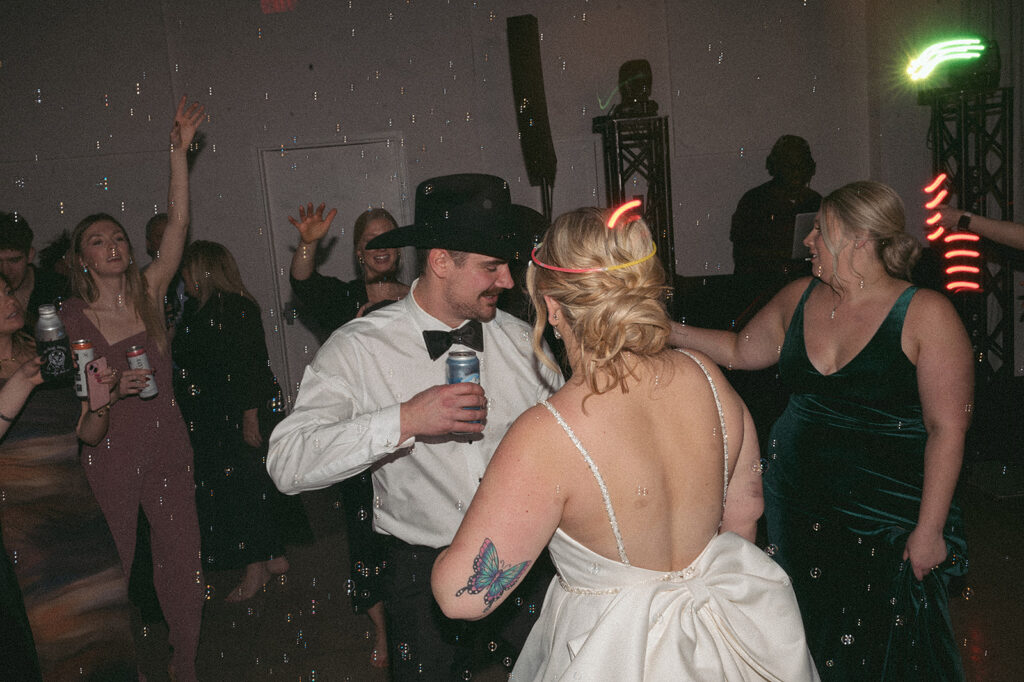 fun reception dancing at the Aisling