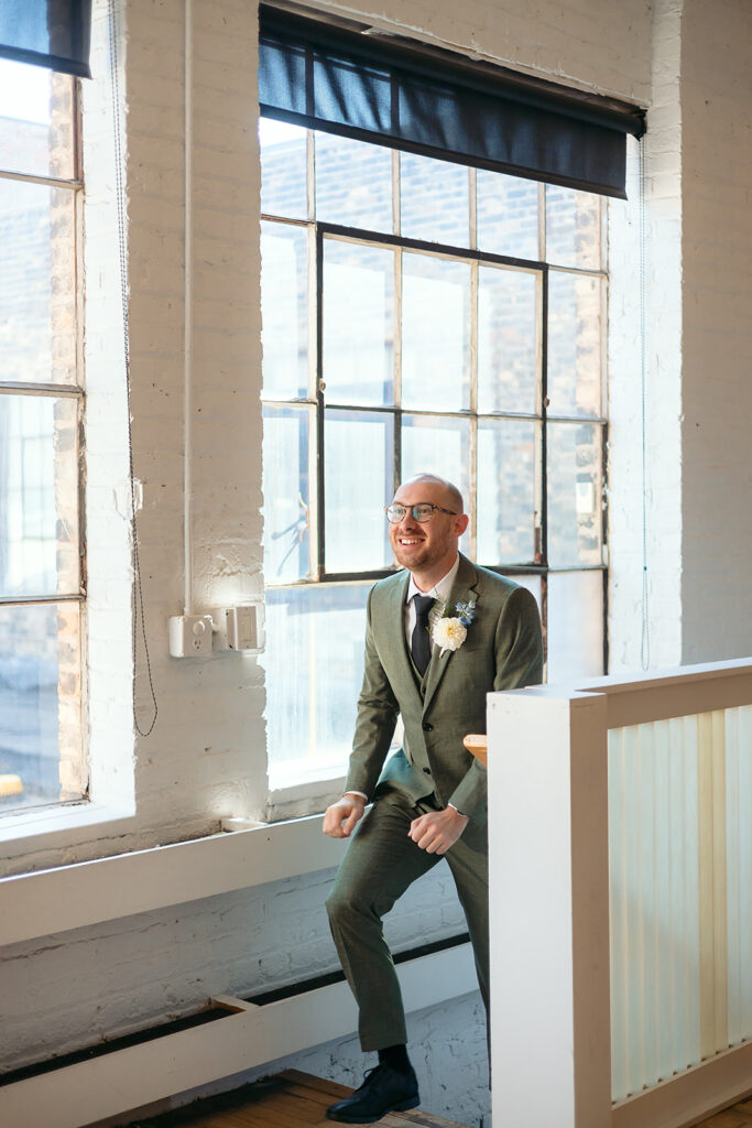 emotional bride and groom first look at the neu neu wedding venue
