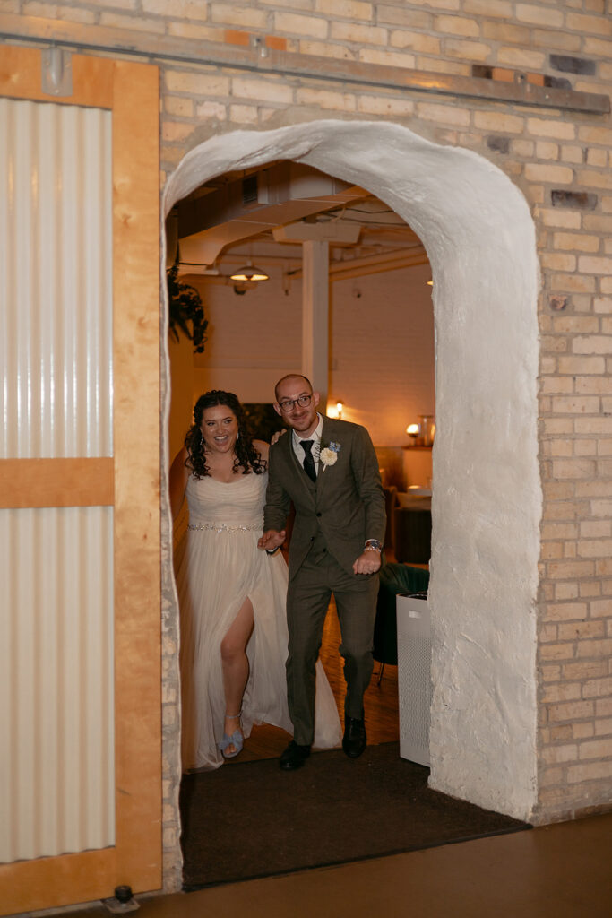 bride and groom reception entrance