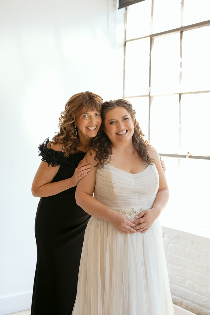 bride and mom
