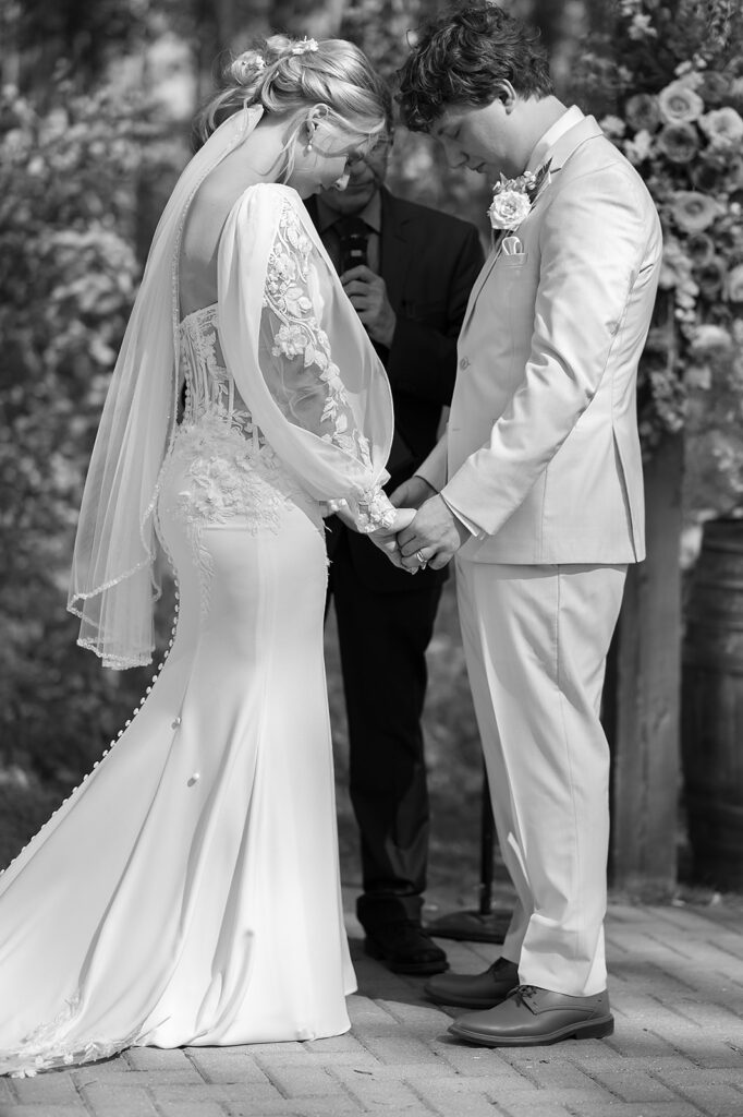 outdoor wedding ceremony with colorful spring florals