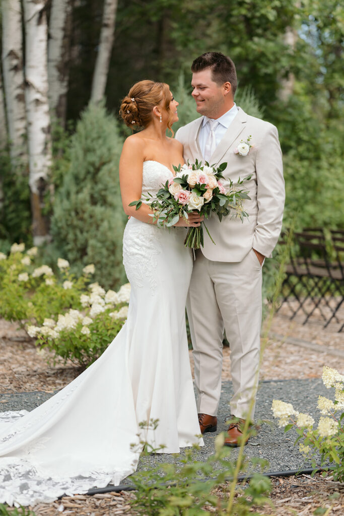 emotional bride and groom first look