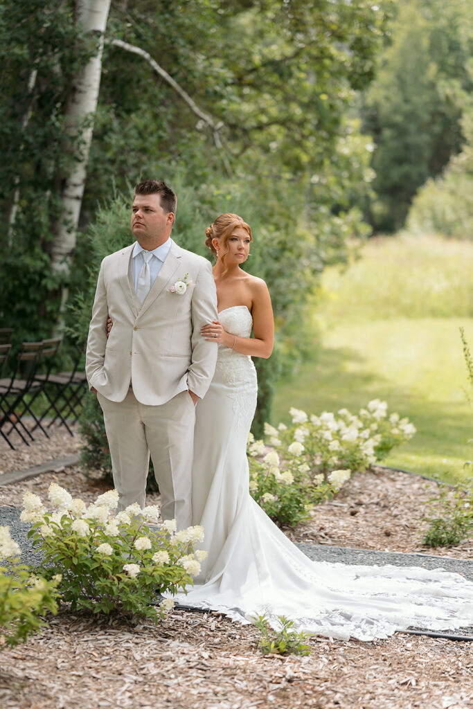 bride and groom at the bluebelle event venue