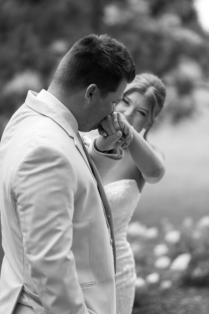 bride and groom at the bluebelle event venue