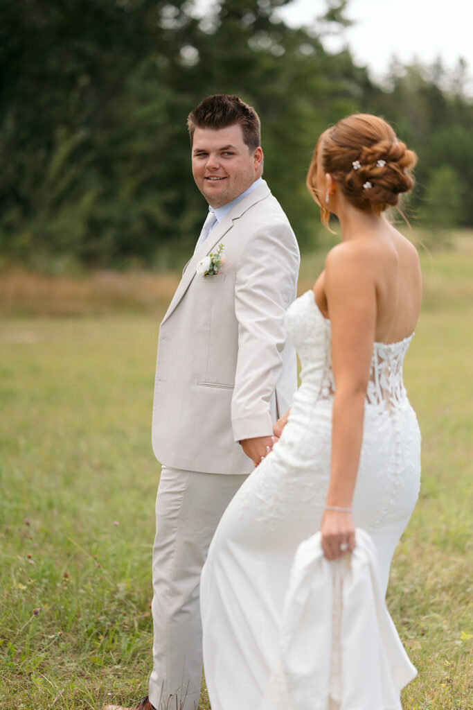bride and groom at the bluebelle event venue