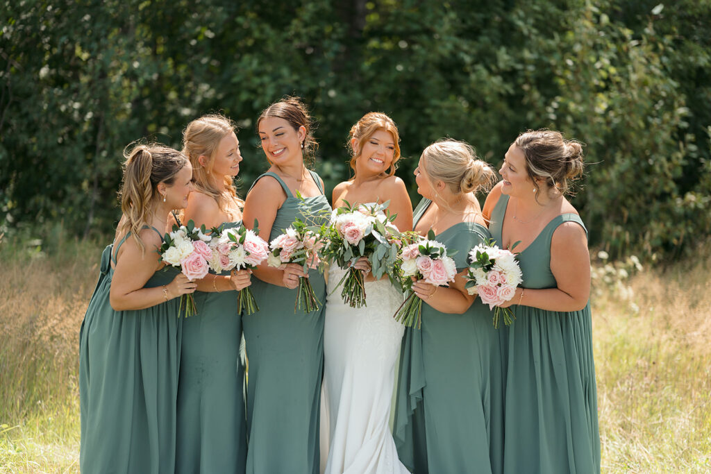 bride and bridesmaids