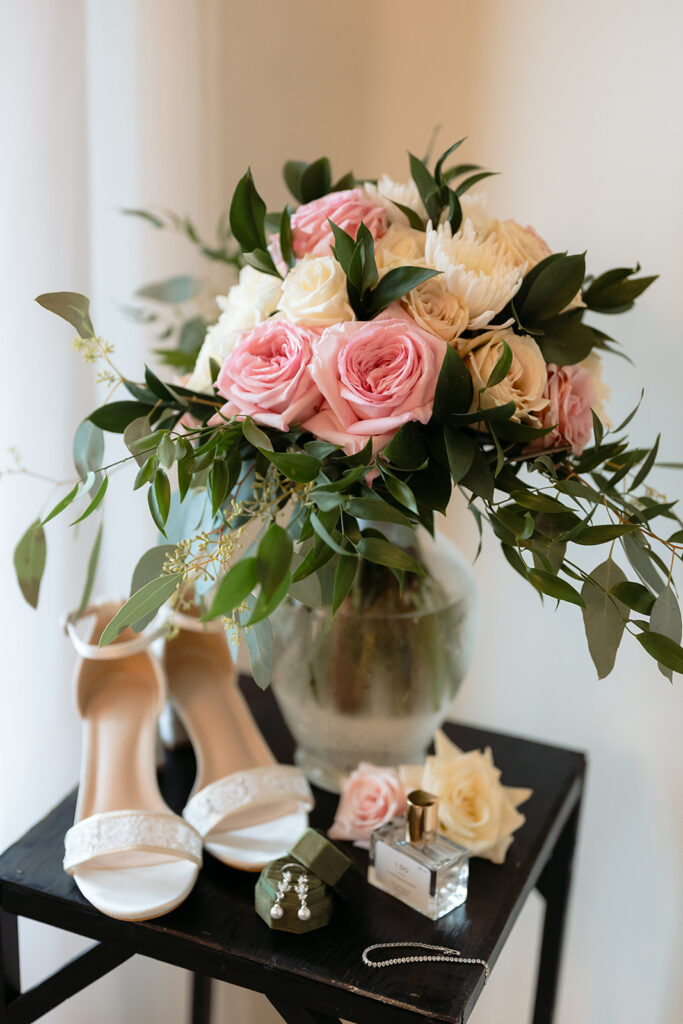 romantic wedding detail flatlay