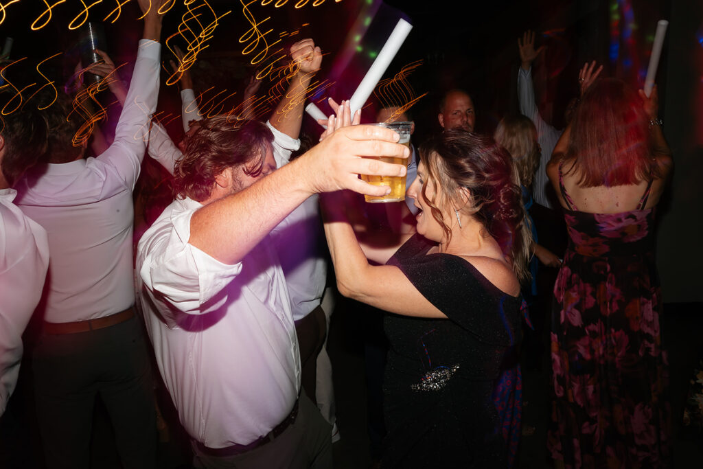fun wedding reception dancing moment