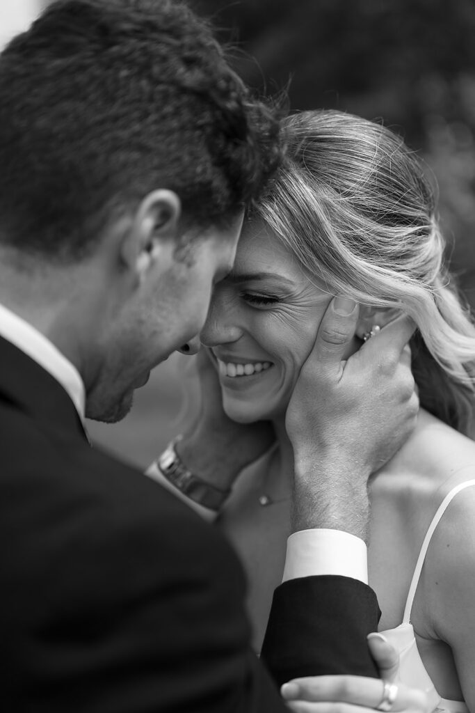 romantic bride and groom outdoors at the bluebelle event venue