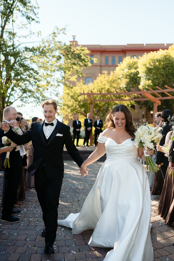 outdoor courthouse wedding ceremony exit at Beltrami County Courthouse