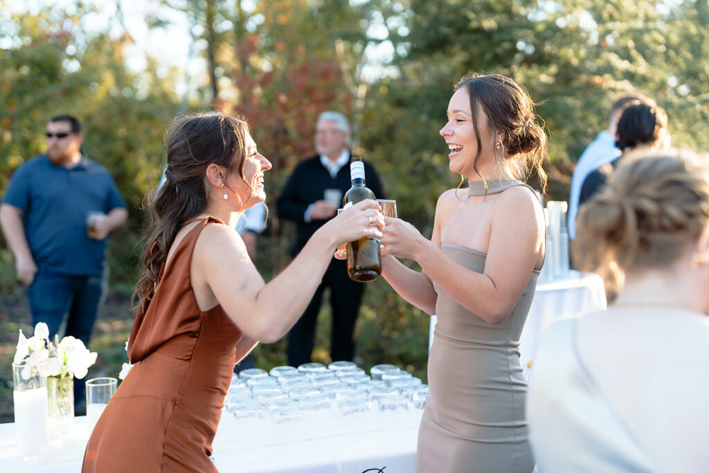 candid guest moments garden party inspired backyard wedding reception
