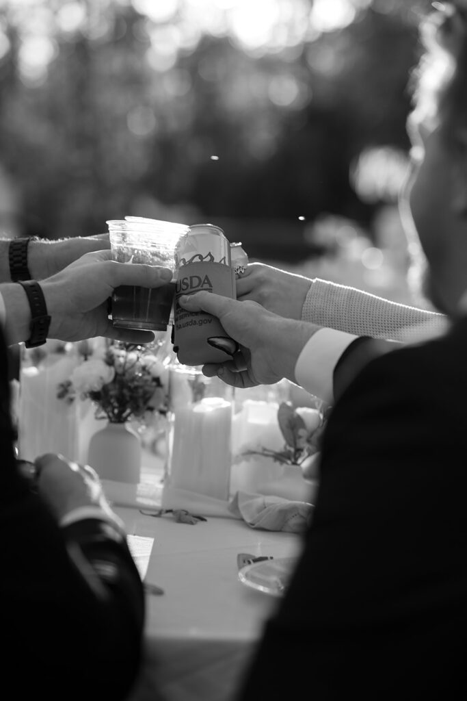 candid guest moments garden party inspired backyard wedding reception