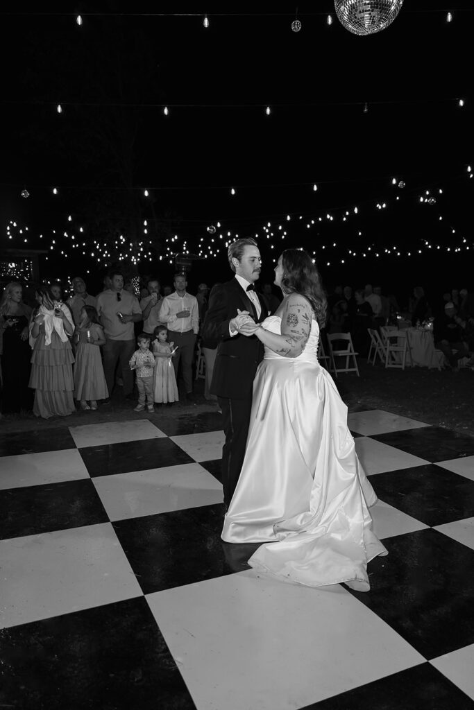 bride and groom first dance