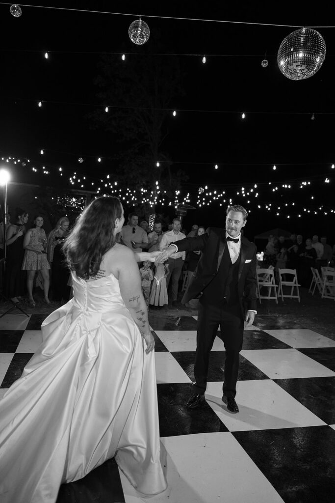 bride and groom first dance