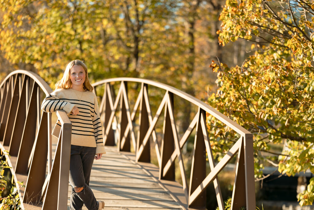 fall minnesota senior photoshoot in a forest in bemidji