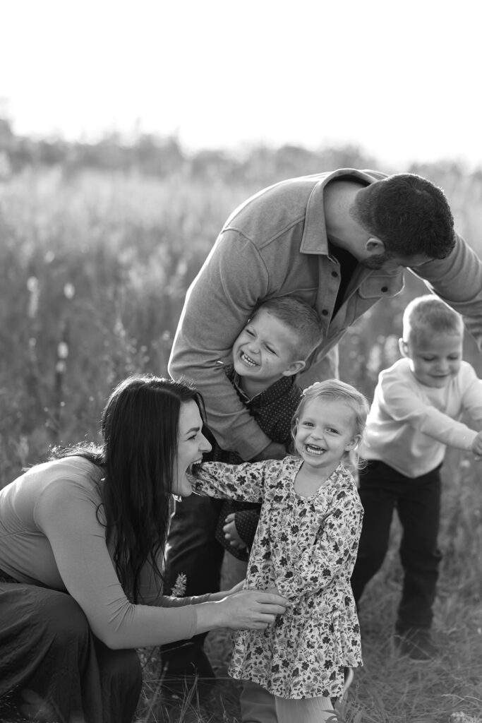 kids having fun during family photography session