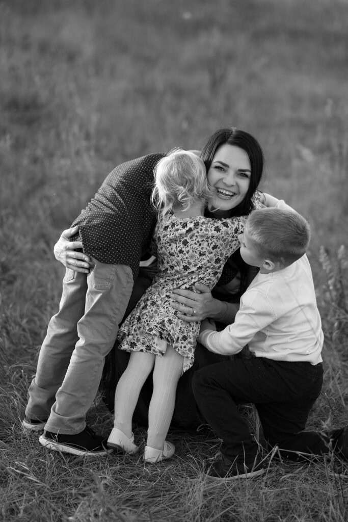 kids having fun during family photography session