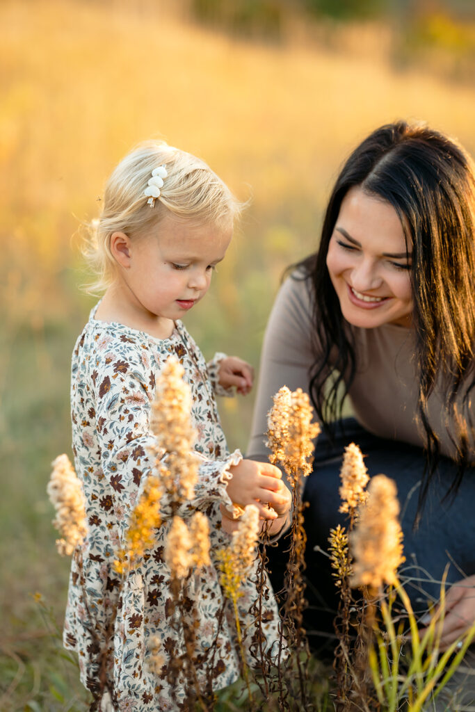 sweet and playful fall family photography in a field in bemidji mn
