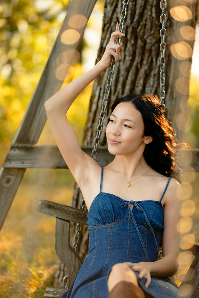 fall senior photos on a lake dock in western minnesota