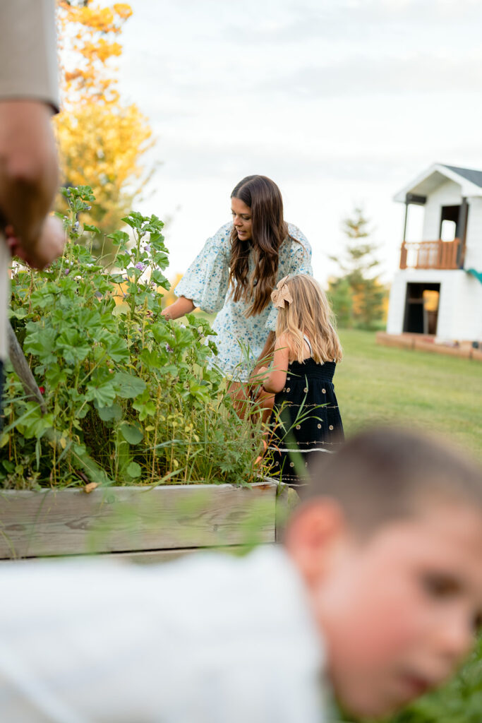 family in the garden