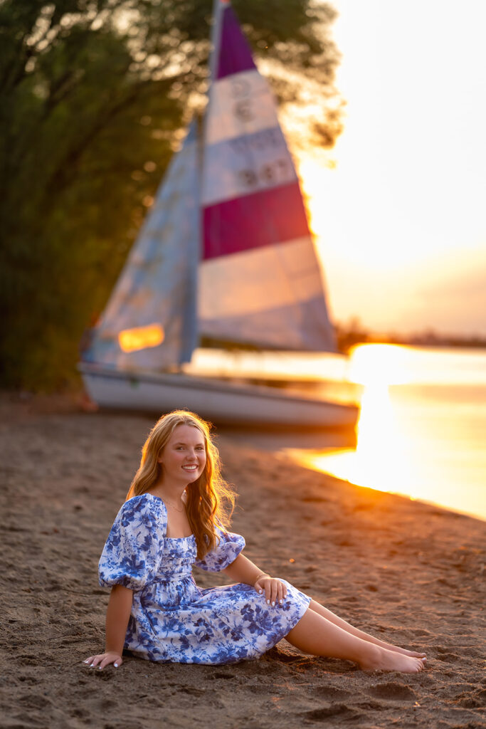 a sweet girl photographed during her minnesota senior photoshoot at south shore beach