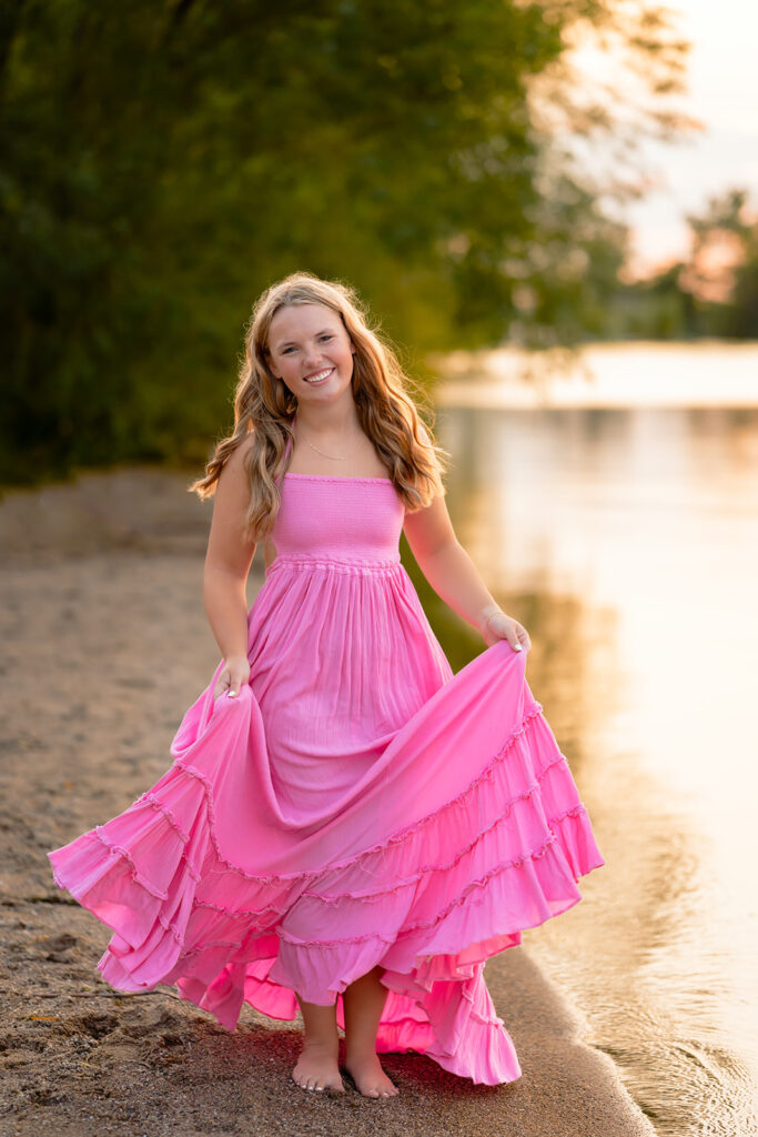 a sweet girl photographed during her minnesota senior photoshoot at south shore beach