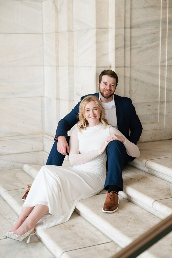 stylish Minnesota State Capitol engagement photos with romantic editorial vibes