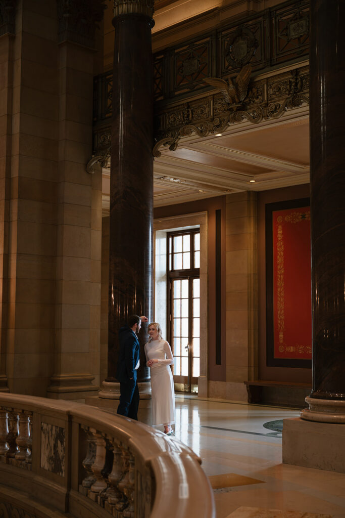 intimate engagement session inside the historic Minnesota State Capitol