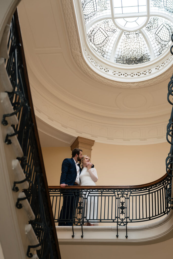 modern engagement portraits in the Minnesota State Capitol building in Saint Paul