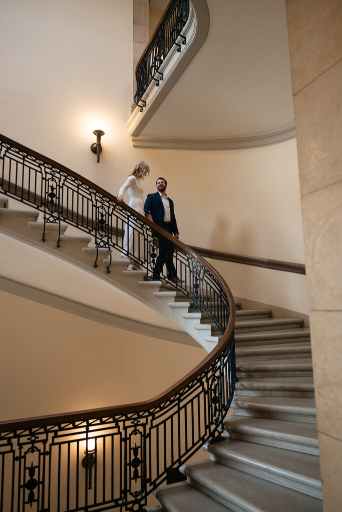 modern engagement portraits in the Minnesota State Capitol building in Saint Paul