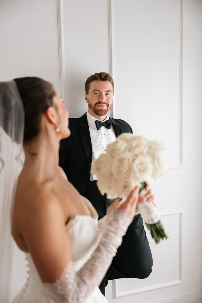 chic studio wedding photos inspired by editorial fashion photography in Bemidji Minnesota