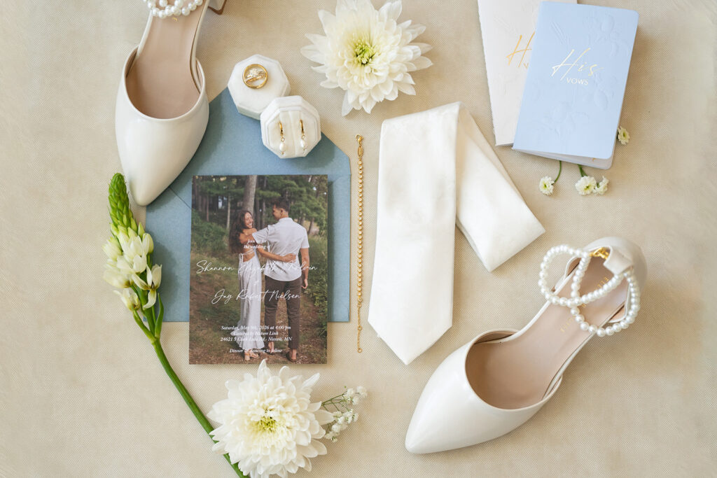 elegant wedding detail flatlay