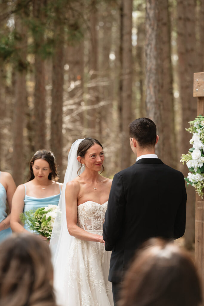 candid wedding ceremony moments during an outdoor wedding at the catalyst by nature link