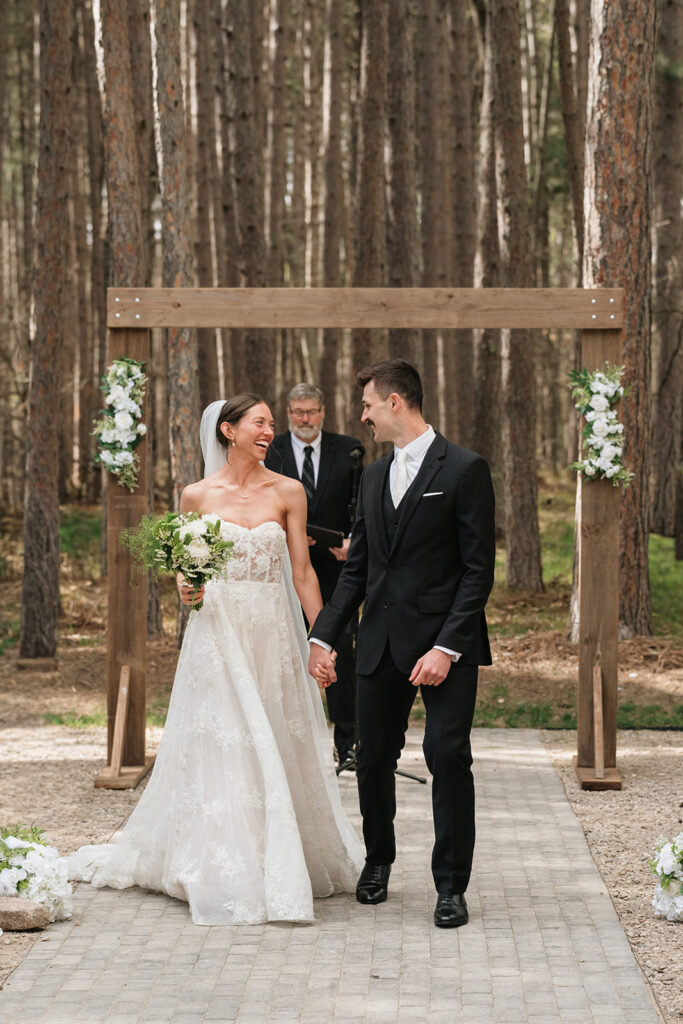 candid wedding ceremony moments during an outdoor wedding at the catalyst by nature link