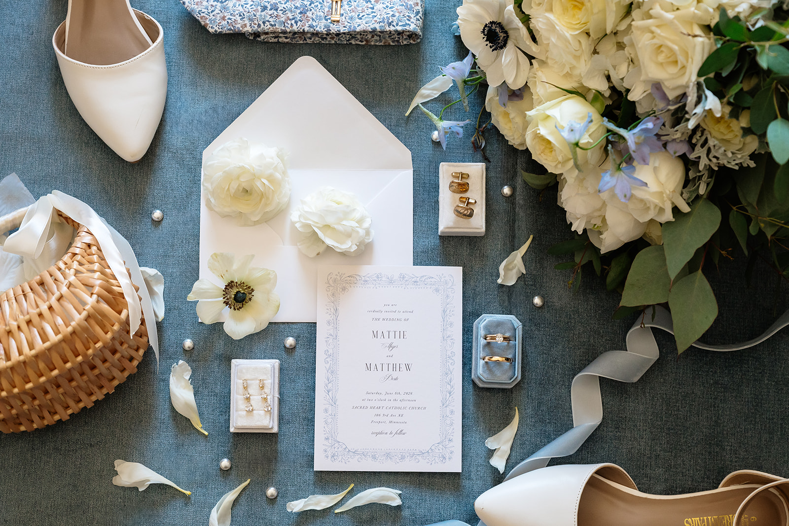 elegant wedding detail flatlay