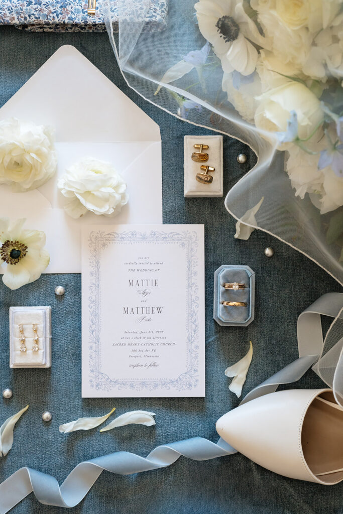 elegant wedding detail flatlay