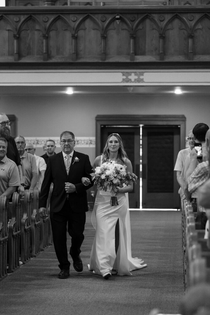 dad walking bride down the aisle