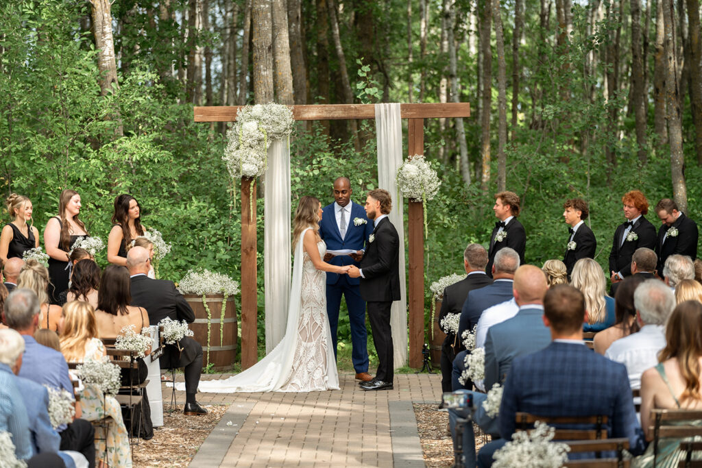 outdoor wedding ceremony at bluebelle event venue